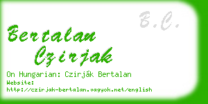 bertalan czirjak business card
